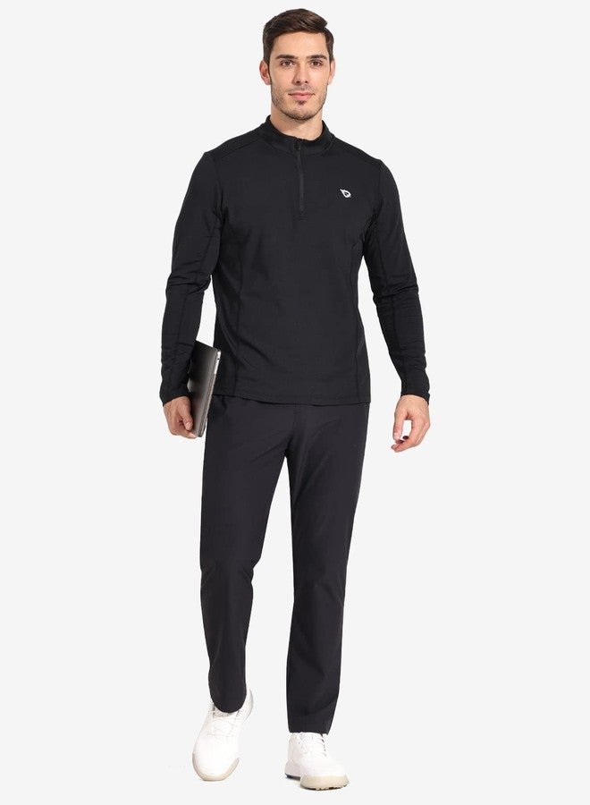 baleaf Men's Running Pants Elastic Waist Lightweight Jogging Stretch Golf Workout Pants with Zipper Pockets Black L - Image 5